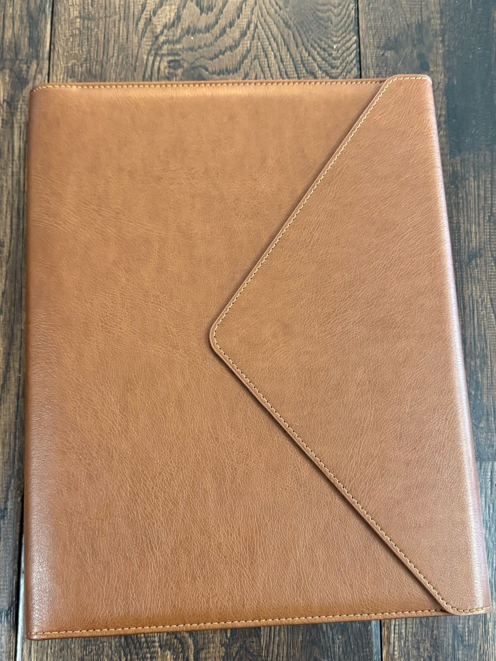 Eccolo Leather Tablet Folio in Cognac Brown
